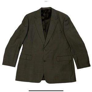 Brooks Brothers Pure New Wool 2 Button Blazer 
46L 
Olive Green & Brown